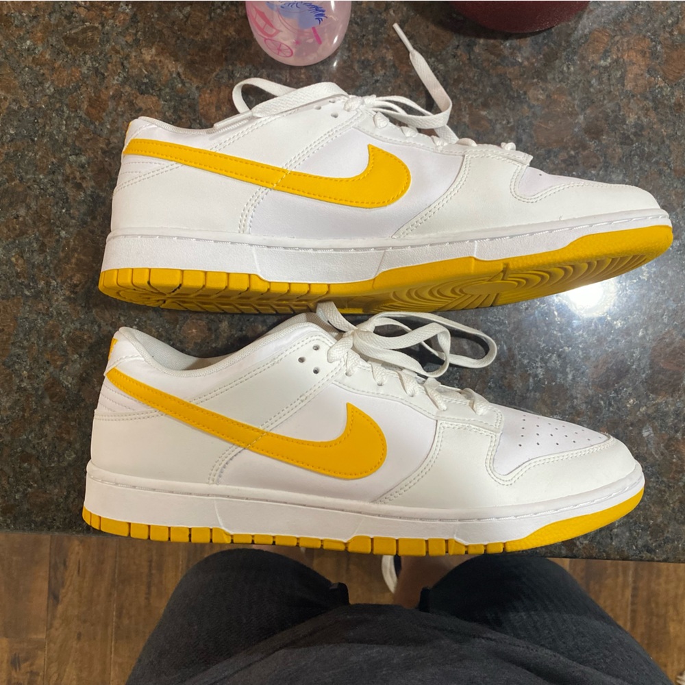 Yellow and White Nike Dunk Retro Low. Size 12 Men’s. Excellent condition.